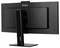 Ein schwarzer Computer-Monitor von iiyama, Rückansicht, zeigt den Ständer und die Halterung, ohne sichtbaren Bildschirm.