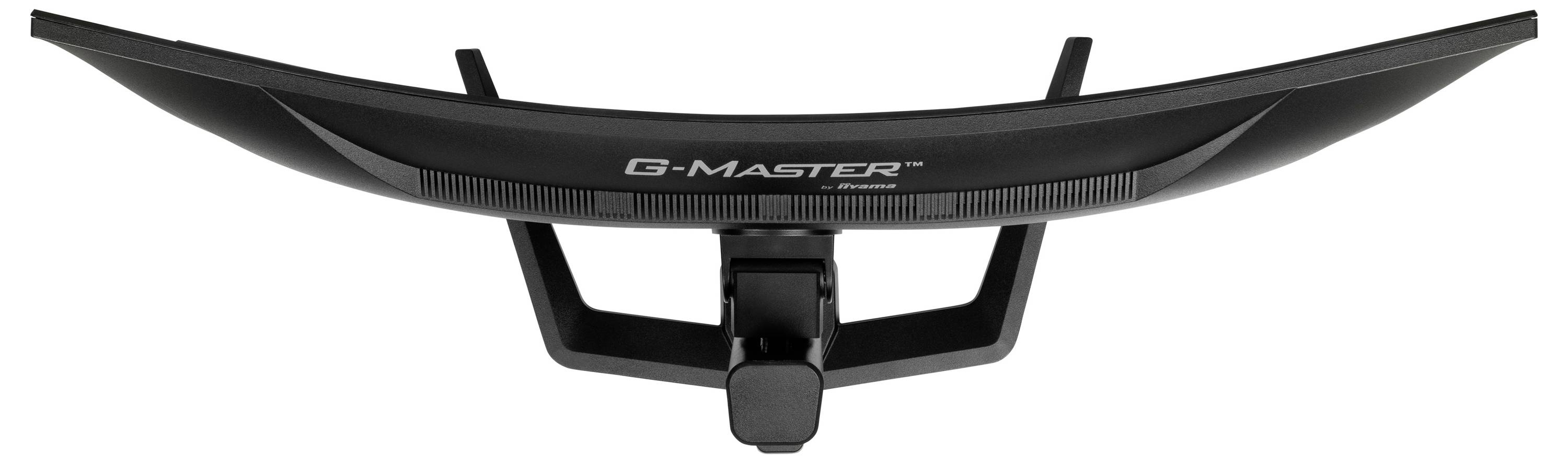 Gebogener Bildschirm von oben gesehen, mit dem Schriftzug 'G-Master'.