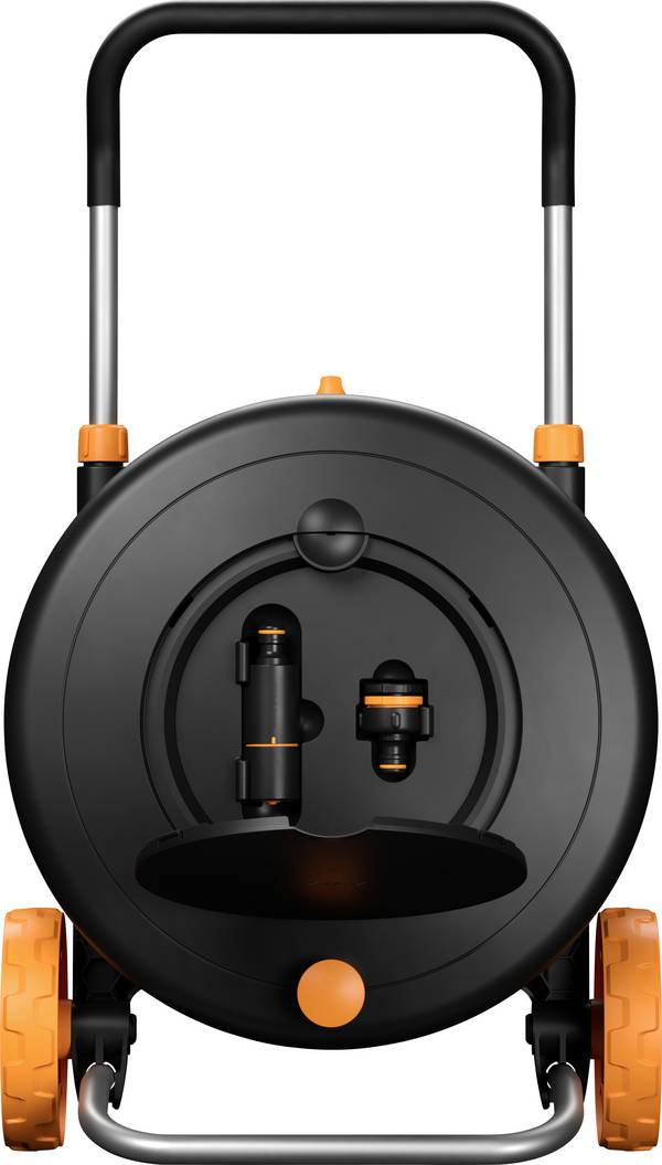 Fiskars 1071639 Comfort Waterwheel Schlauchwagen 13 mm 21.5 m 1/2 Zoll 1 St. Schwarz, Orange