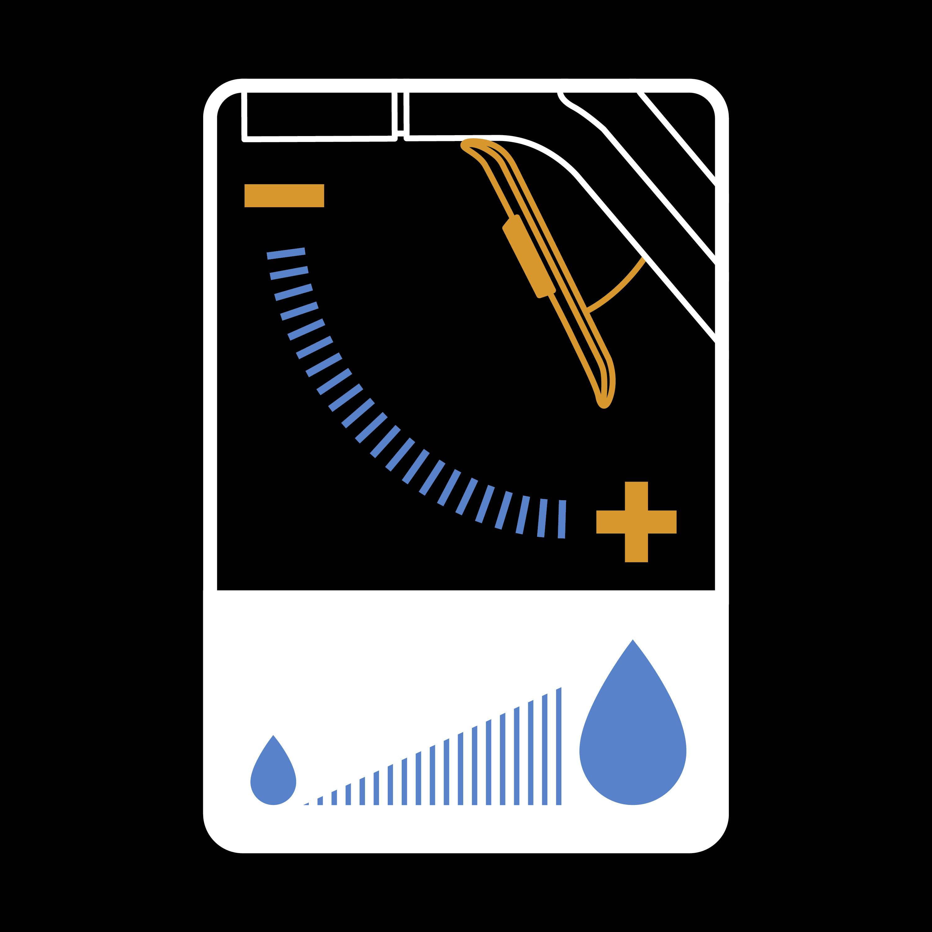 Das Bild zeigt ein Diagramm zur Darstellung von Wasserstands- oder Regenmessungen mit Symbolen für Niederschlag und Skalenanzeigen.