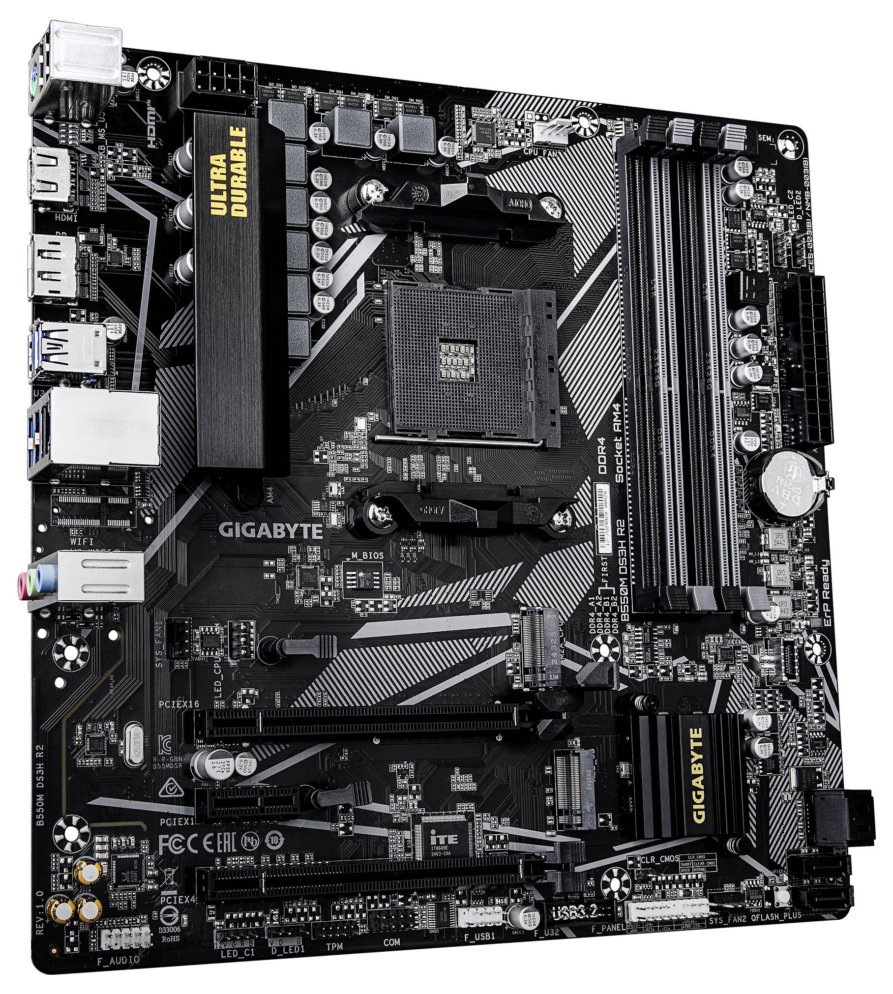 Gigabyte B550M Mainboard Sockel (PC) AMD® AM4 Formfaktor (Details) Micro-ATX Mainboard-Chipsatz AMD® B550-2