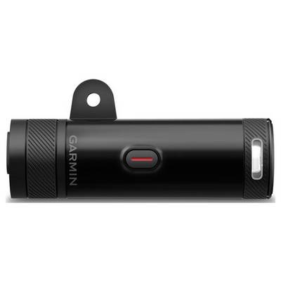 Schwarze Action-Kamera mit rotem Knopf, seitlich das Wort 'Garmin'. Oben eine Halterung zur Befestigung.