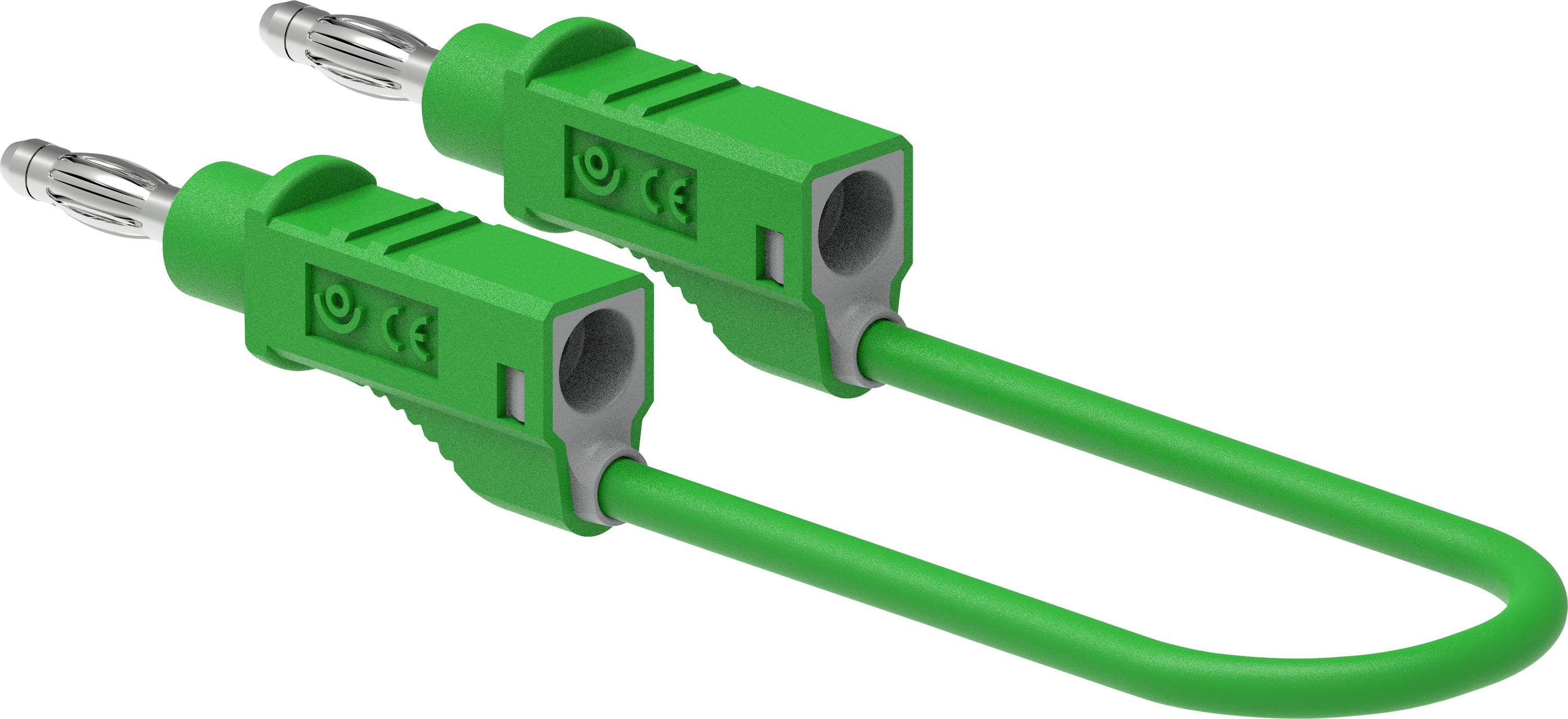 Electro PJP 2112-CD1-100V Messleitung Bananenstecker 4 mm 100 cm Grün 1 St.