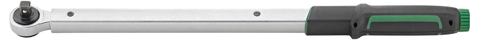 Drehmomentschlüssel mit silbernem Körper und schwarzem Griff, verwendet zum präzisen Anziehen von Schrauben und Muttern in der Mechanik.
