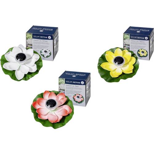 FIAP 3206-5 SOLAR ACTIVE WaterLily 3er SET Solar-Dekoleuchte 3er Set LED LED fest eingebaut Weiß, Gelb, Rot