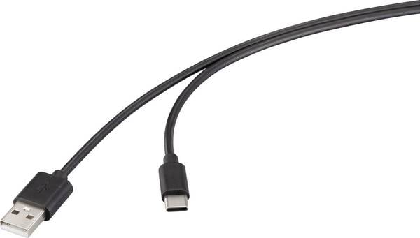 Renkforce USB-Kabel USB 2.0 USB-A Stecker, USB-C® Stecker 0.50 m Schwarz RF-6830314