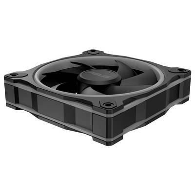 Ein schwarzer Computer-Kühlventilator mit quadratischem Rahmen, entwickelt für verbesserte Luftzirkulation in elektronischen Geräten.