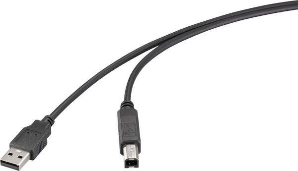 Renkforce USB-Kabel USB 2.0 USB-A Stecker, USB-B Stecker 0.50 m Schwarz RF-6830424