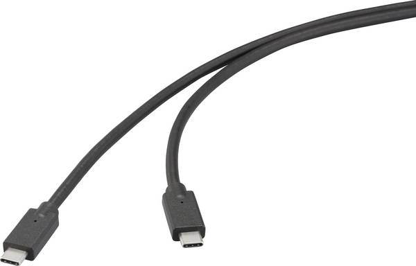 Renkforce USB-Kabel  USB 3.2 Gen2x2 20 GBit/s USB-C® Stecker, USB-C® Stecker 1.00 m Schwarz 4K UHD RF-6830468