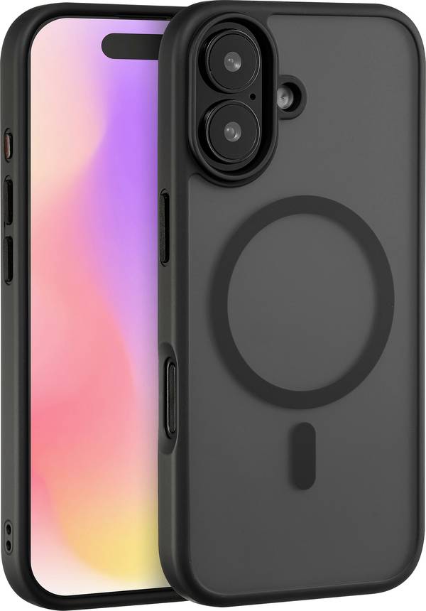 Renkforce RF-6830722 Backcover Apple iPhone 17 Schwarz, Transparent MagSafe kompatibel, Induktives Laden RF-6830722