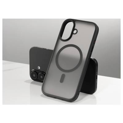 Zwei Smartphones auf einer weißen Oberfläche, eines mit mattschwarzem Rücken und sichtbaren Kameraobjektiven, das andere in einer durchsichtigen Schutzhülle.