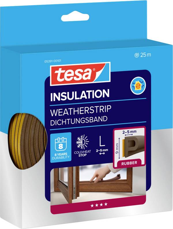 tesa P-Profil 05391-00101-02 Dichtband tesamoll® Braun (L x B) 25 m x 9 mm 25 m