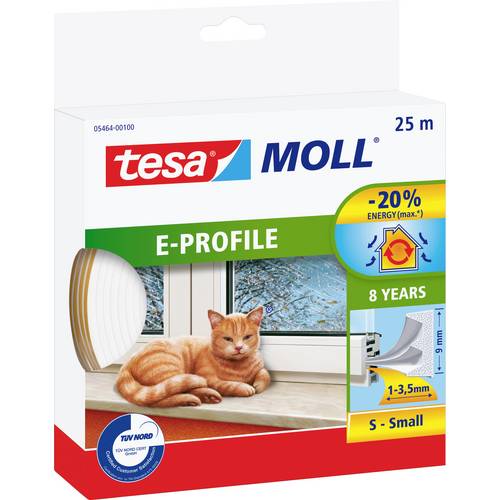 tesa E-Profil 05464-00100-02 Dichtband tesamoll® Weiß (L x B) 25 m x 9 mm 25 m
