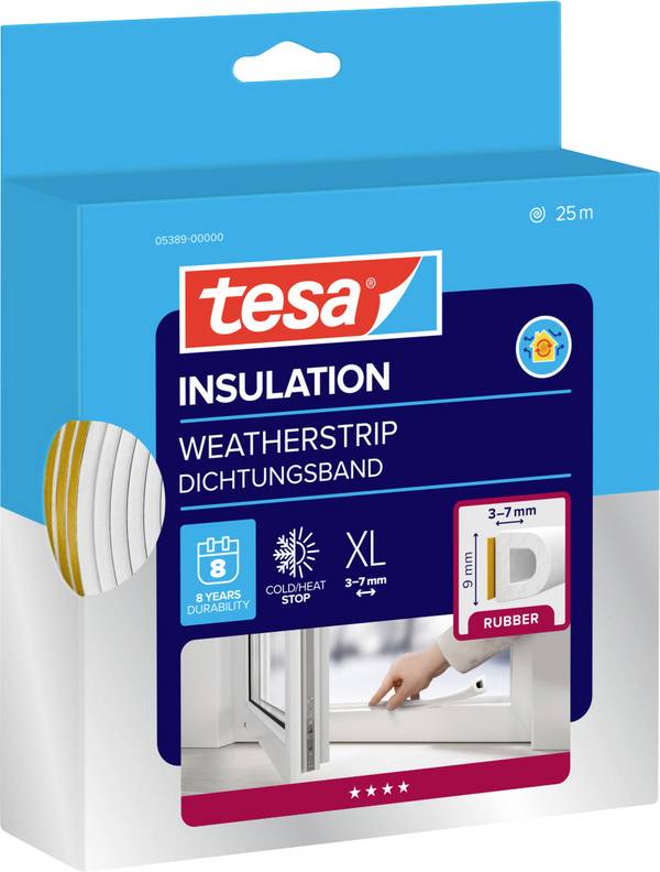 tesa D-Profil 05389-00000-00 Dichtband tesamoll® Weiß (L x B) 25 m x 9 mm 25 m