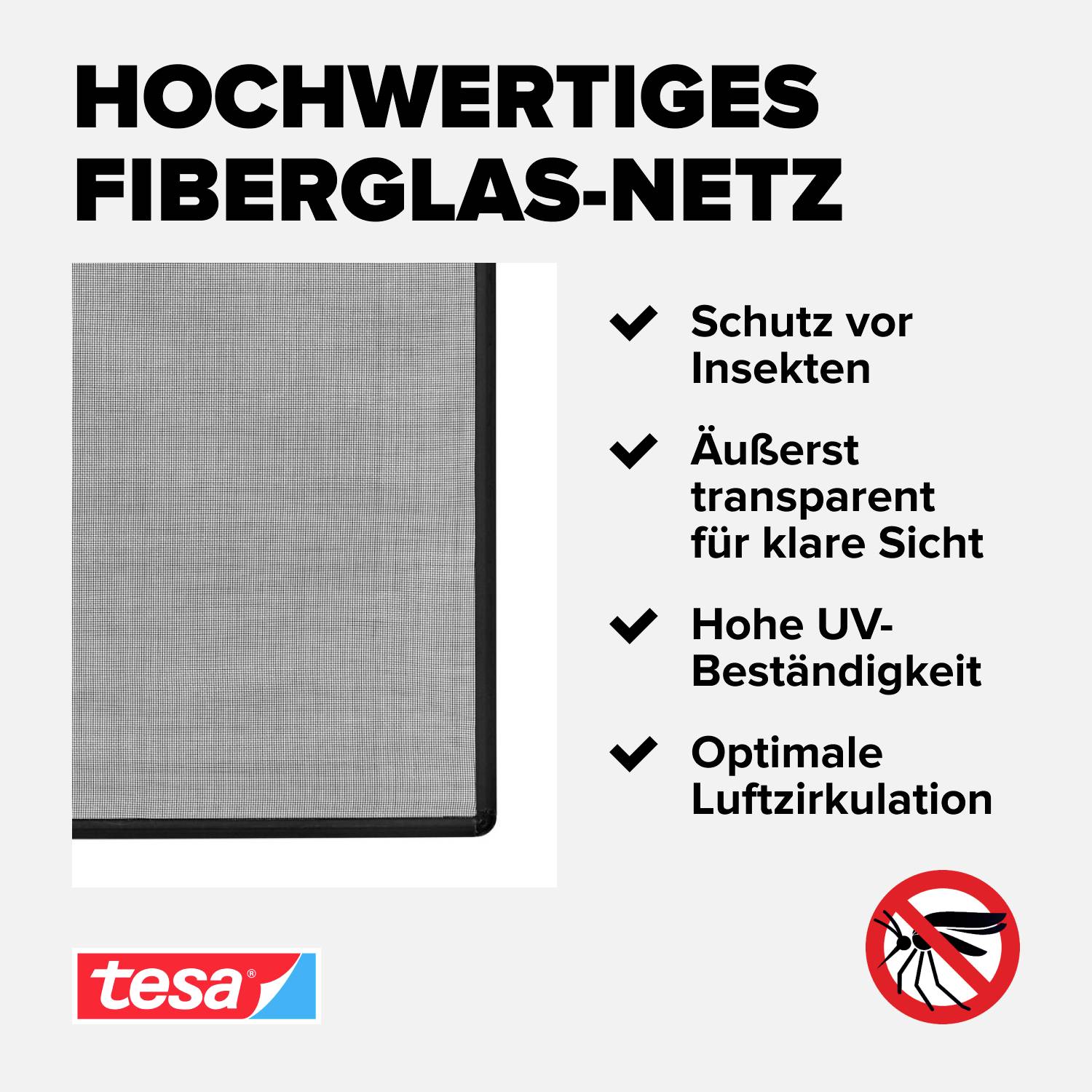 tesa Insect Stop 55360-00002-00 Fliegengitter (B x H) 1.2 m x 2.4 m Anthrazit 1 St.-5