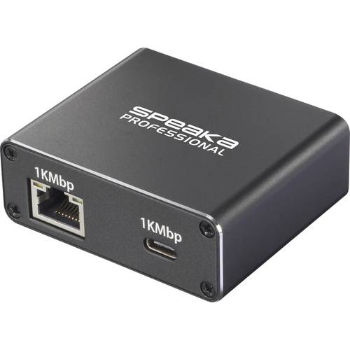 SpeaKa Professional SP-GNS-190 Splitter 1+1 Port RJ45, USB-C® 1 GBit/s USB-Stromversorgung