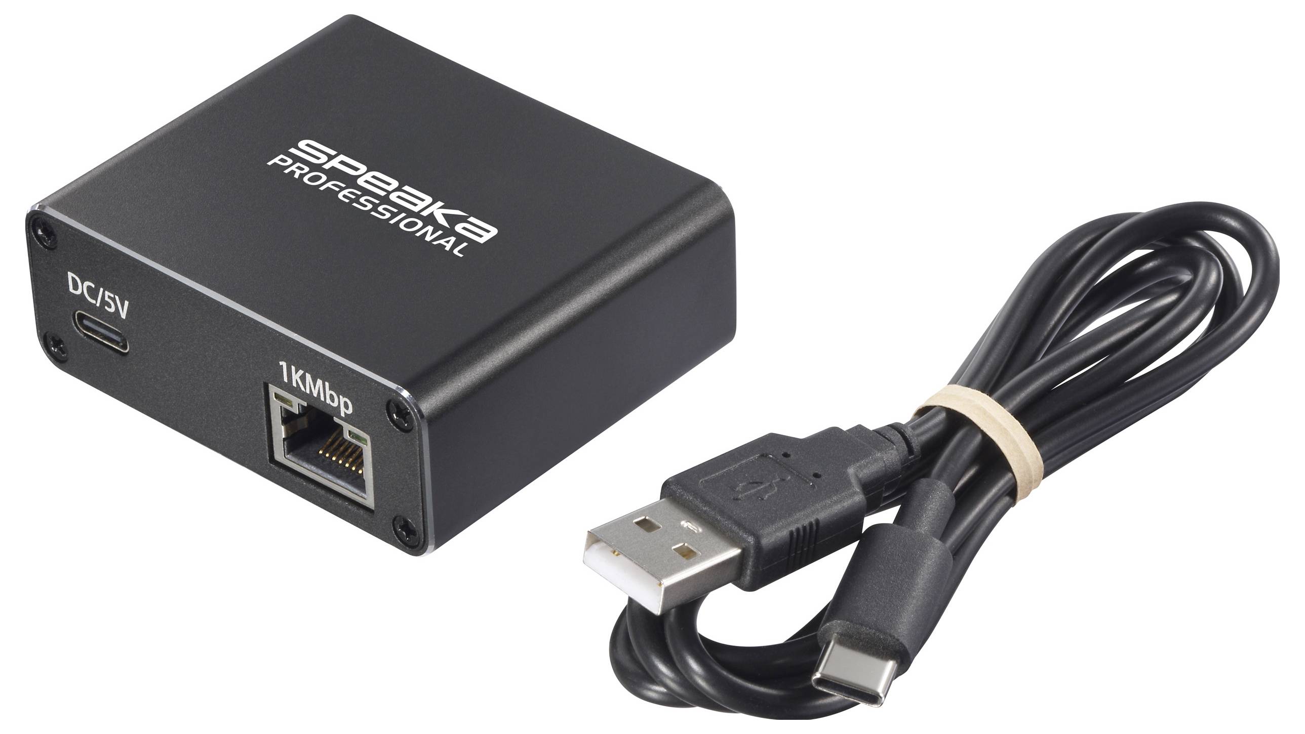 SpeaKa Professional SP-GNS-190 Splitter 1+1 Port RJ45, USB-C® 1 GBit/s USB-Stromversorgung-4