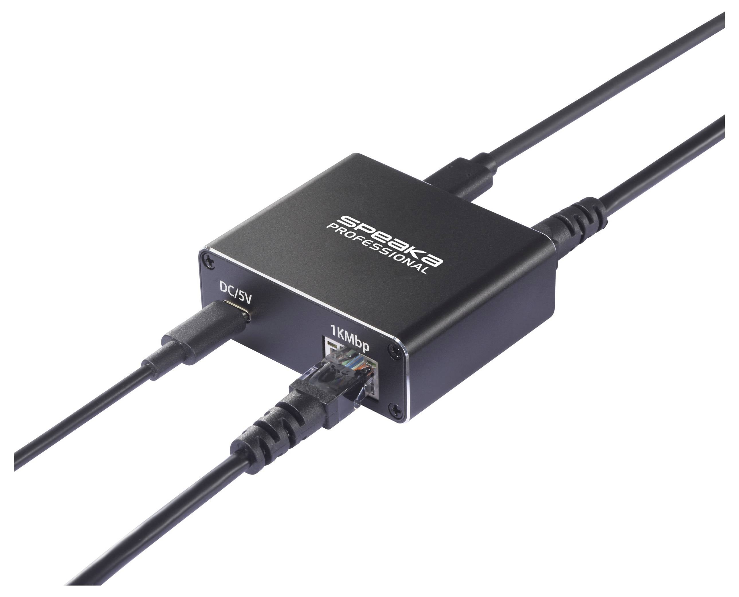 SpeaKa Professional SP-GNS-190 Splitter 1+1 Port RJ45, USB-C® 1 GBit/s USB-Stromversorgung-5