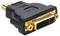 Ein HDMI-zu-DVI-Adapter mit goldenen Anschlüssen, der zur Verbindung von HDMI- und DVI-Geräten dient.