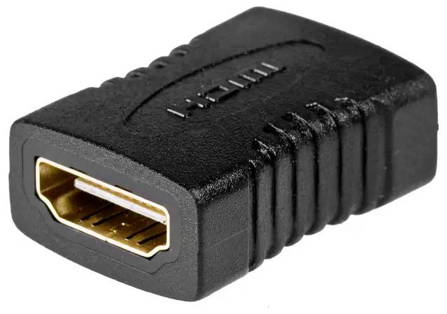 Akyga AK-AD-05 HDMI Adapter [1x HDMI-Buchse - 1x HDMI-Buchse] Schwarz vergoldete Steckkontakte 30 mm