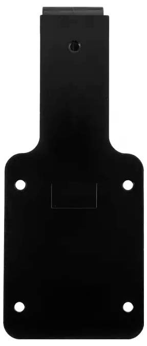 Schwarze Metallhalterung mit fünf Löchern.