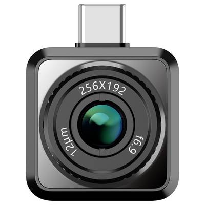 Kompakte USB-C-Kamera mit schwarzem Gehäuse und Objektivaufschrift.