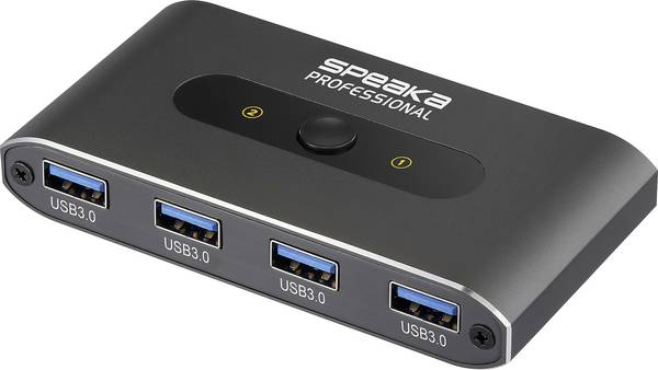 SpeaKa Professional 2 Port USB 3.2 Gen 1-Umschalter (USB 3.0) Grau