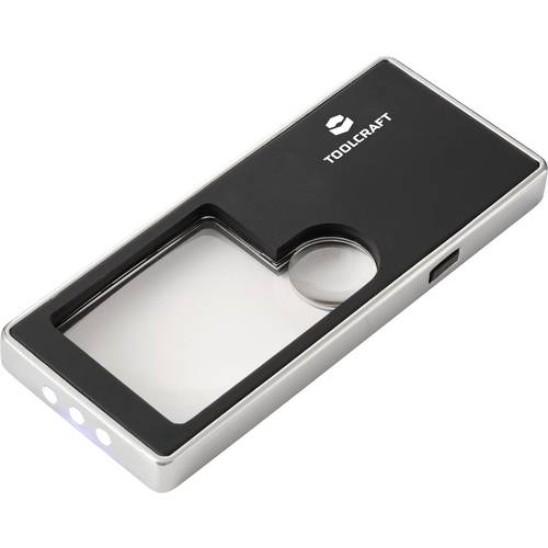Thumbnail - TOOLCRAFT TO-10283190 Handlupe mit LED-Beleuchtung Vergrößerungsfaktor: 3 x, 10 x Linsengröße: (Ø) 15 mm Schwarz