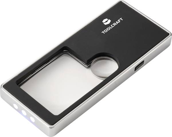 TOOLCRAFT TO-10283190  Handlupe mit LED-Beleuchtung Vergrößerungsfaktor: 3 x, 10 x Linsengröße: (Ø) 15 mm Schwarz