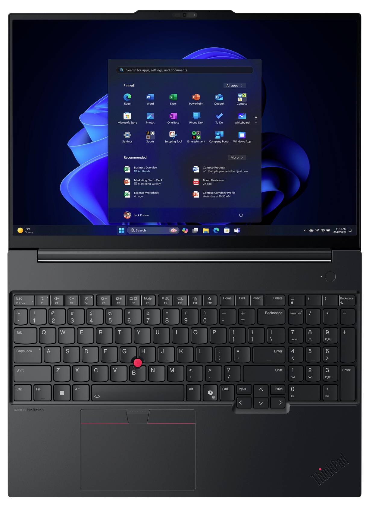 Lenovo Notebook ThinkPad E16 Gen 3 40.6 cm (16 Zoll) WUXGA AMD Ryzen 7 250 32 GB RAM 1 TB SSD Deutsch, QWERTZ AMD Radeon-5