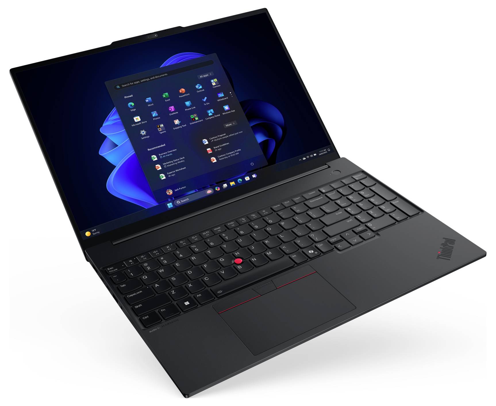 Lenovo Notebook ThinkPad E16 Gen 3 40.6 cm (16 Zoll) WUXGA AMD Ryzen 7 250 32 GB RAM 1 TB SSD Deutsch, QWERTZ AMD Radeon-6