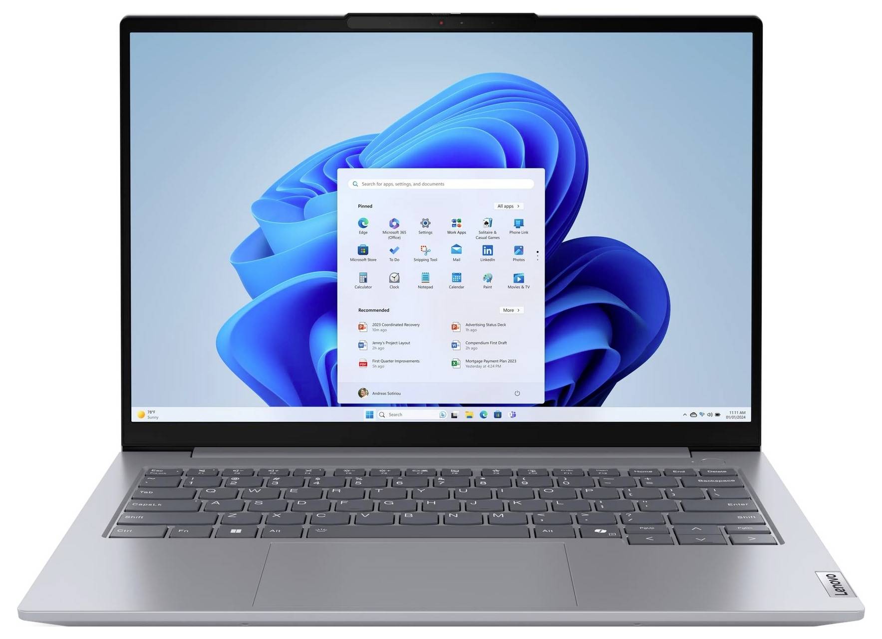 Lenovo Notebook ThinkBook 14 G7 ARP, ThinkBook 14 Gen 7 35.6 cm (14 Zoll) WUXGA AMD Ryzen 5 7535HS 32 GB RAM 512 GB SSD -2