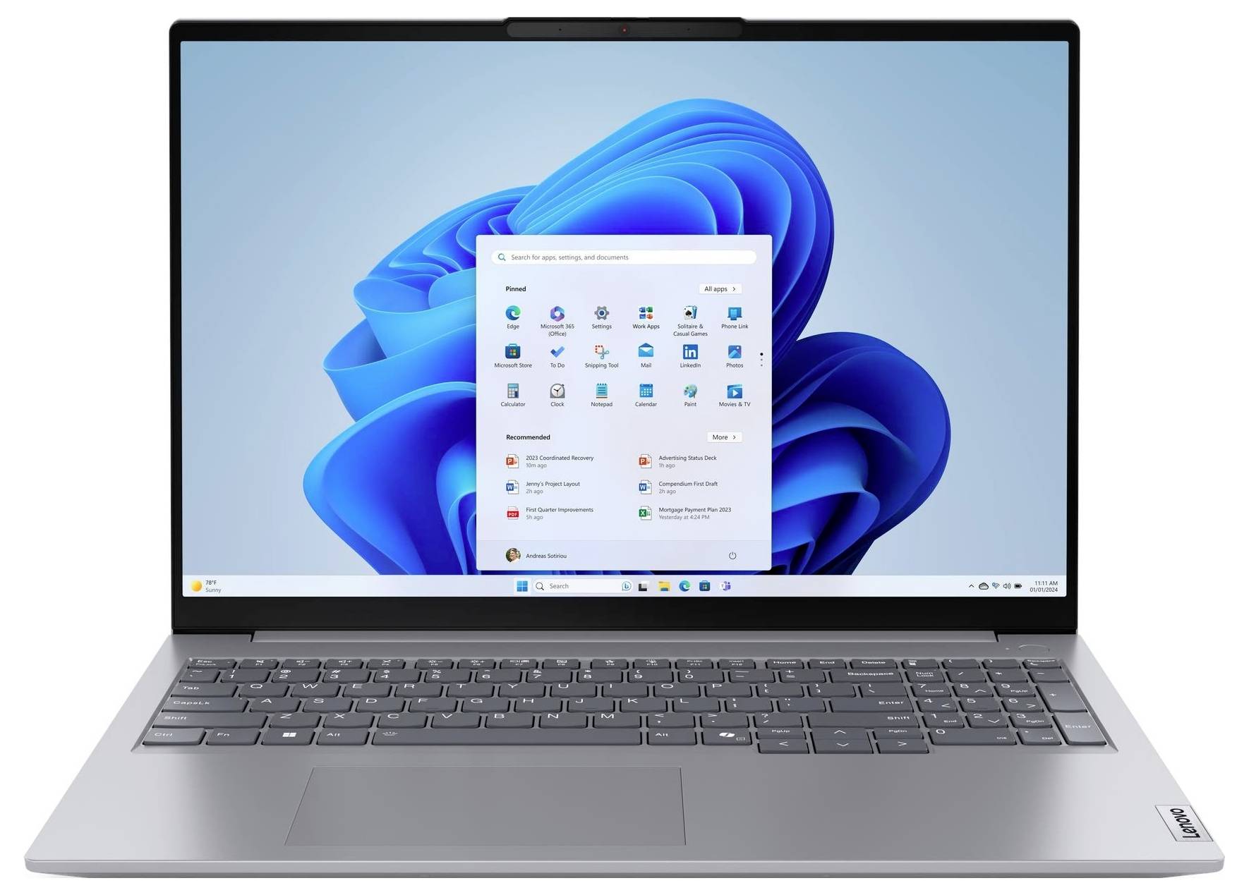 Lenovo Notebook ThinkBook 16 G7 ARP, ThinkBook 16 Gen 7 40.6 cm (16 Zoll) WUXGA AMD Ryzen 5 7535HS 32 GB RAM 512 GB SSD -2