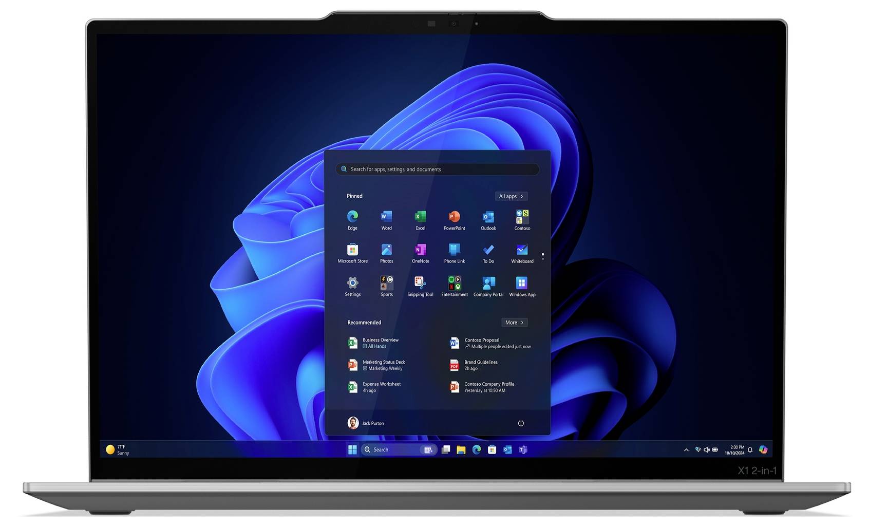 Lenovo 2-in-1 Notebook / Tablet ThinkPad X1 35.6 cm (14 Zoll) WUXGA Intel® Core™ Ultra 7 (Series 2) 258V 32 GB RAM 1 TB -4