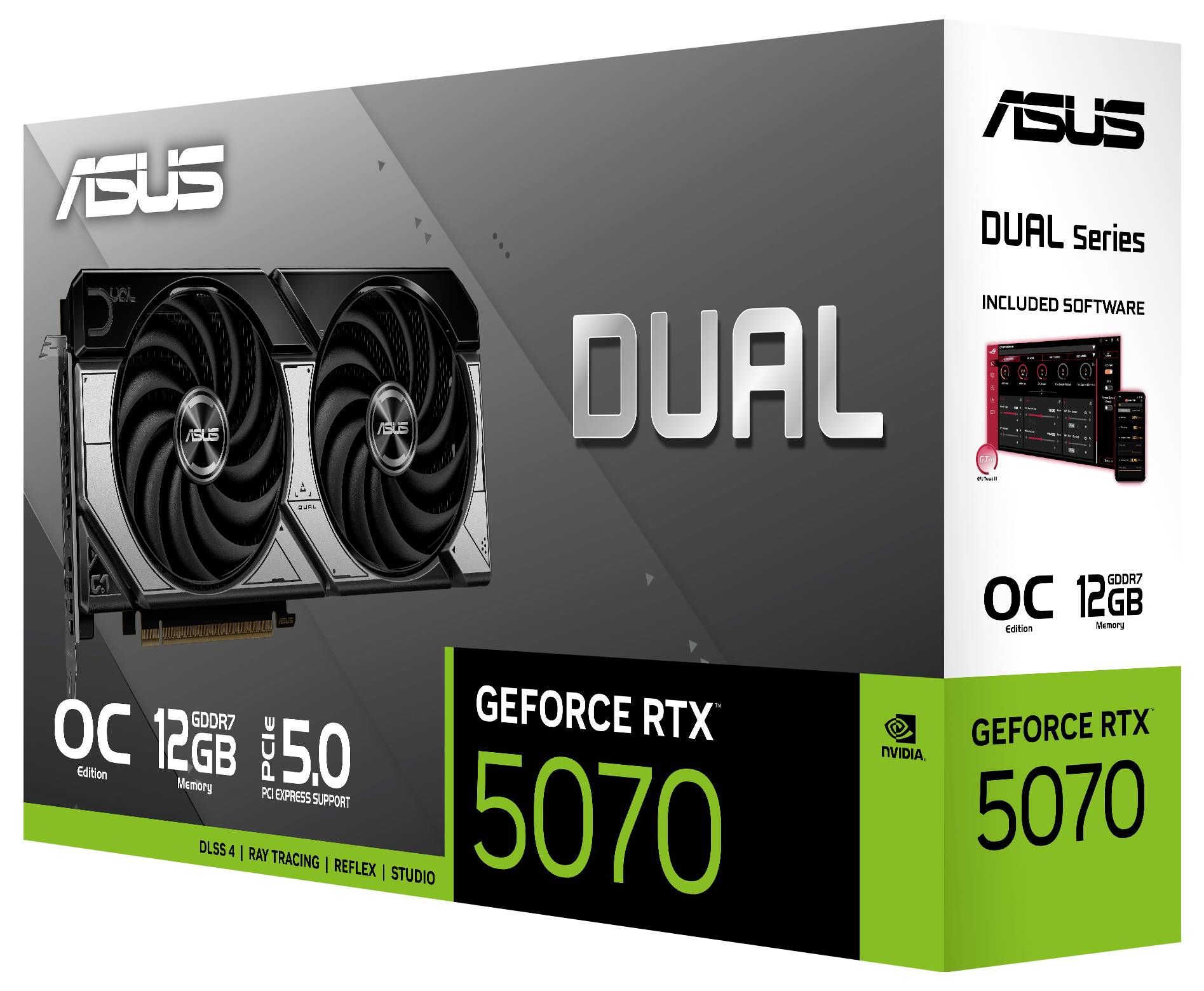 Asus Grafikkarte Nvidia GeForce RTX 5070 GeForce RTX 5070 12 GB GDDR7-RAM PCIe x16 HDMI®, DisplayPort Übertaktet / Overc-6
