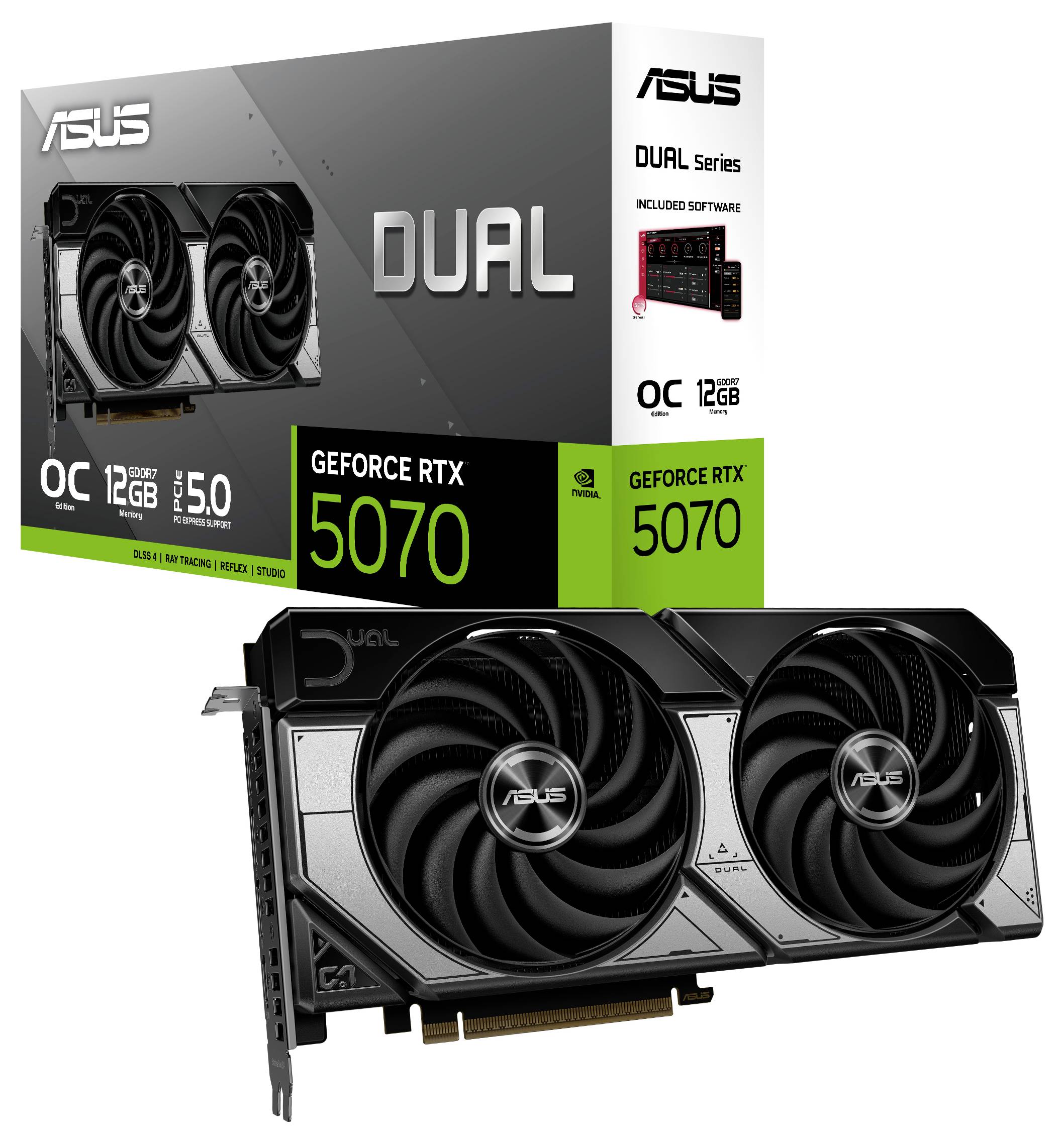 Asus Grafikkarte Nvidia GeForce RTX 5070 GeForce RTX 5070 12 GB GDDR7-RAM PCIe x16 HDMI®, DisplayPort Übertaktet / Overc-7