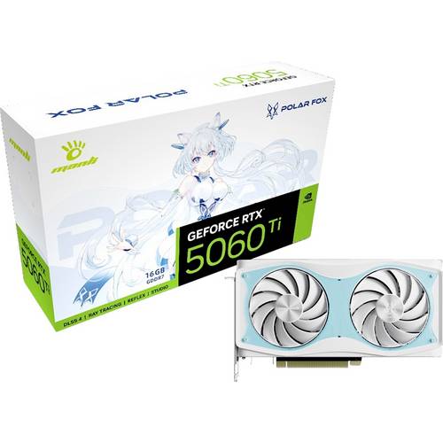 Manli Grafikkarte Nvidia GeForce RTX 5060 Ti Polar Fox OC 16 GB GDDR7-RAM PCIe x8 HDMI®, DisplayPort Übertaktet / Overcl...