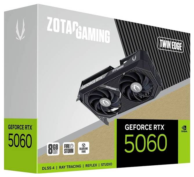 Zotac Grafikkarte Nvidia GeForce RTX 5060 GeForce RTX 5060 8 GB GDDR7-RAM PCIe x8 HDMI®, DisplayPort Zero-Fan-Modus, NVI-6