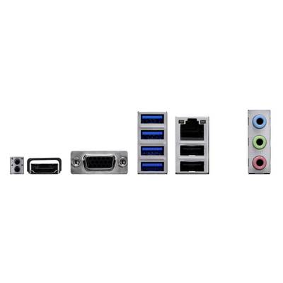 „Bild zeigt eine Reihe verschiedener Computeranschlüsse: USB, Ethernet, VGA und Audio-Buchsen in unterschiedlichen Größen und Farben."