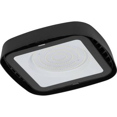 Ein quadratisches schwarzes LED-Licht mit kreisförmig angeordneten gelben Dioden, zentral in einem schwarzen Rahmen montiert.
