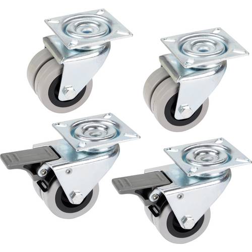 dörner + helmer 450105 Doppel-Lenkrolle Rad-Durchmesser: 50 mm Tragfähigkeit (max.): 80 kg 4 St.