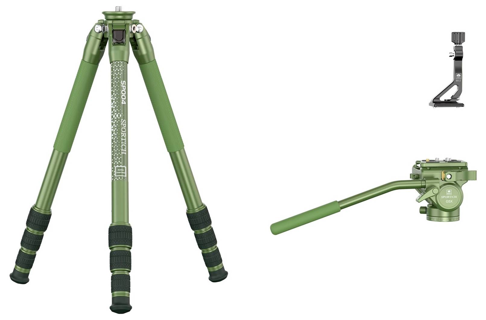 SIRUI Europe Sirui Sportich SP004 + G5X Dreibeinstativ 1/4 Zoll Arbeitshöhe=16 - 149 cm Grün inkl. Tasche-1