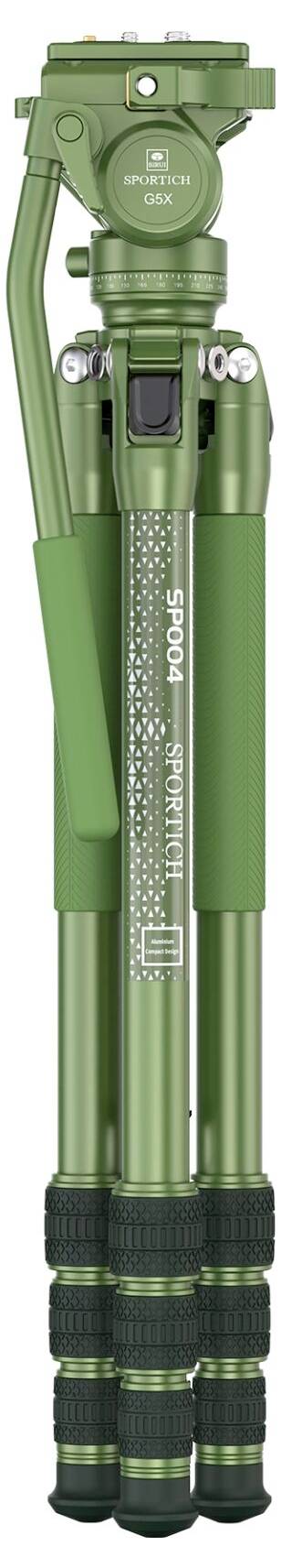 SIRUI Europe Sirui Sportich SP004 + G5X Dreibeinstativ 1/4 Zoll Arbeitshöhe=16 - 149 cm Grün inkl. Tasche-2