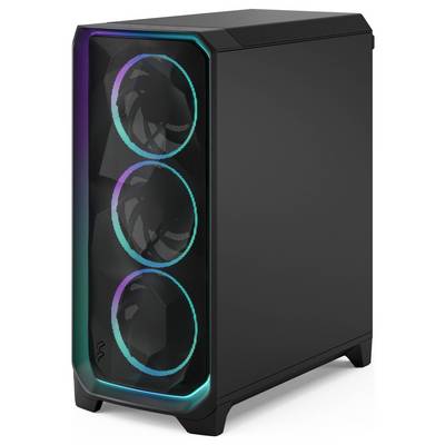 Fractal Design FD-C-MES3A-03 Tower PC-Gehäuse Schwarz Für AIO Wasserkühlung geeignet, Integrierte Beleuchtung, 3 vorinst-3