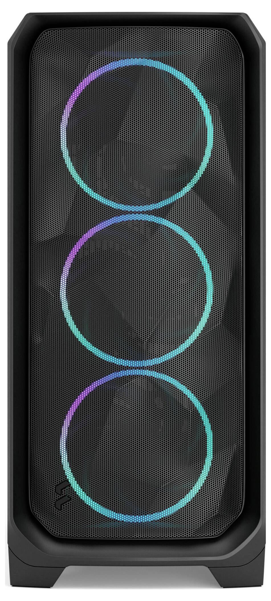 Fractal Design FD-C-MES3A-06 Tower PC-Gehäuse Schwarz Integrierte Beleuchtung, Staubfilter, 3 vorinstallierte Lüfter, Se-1