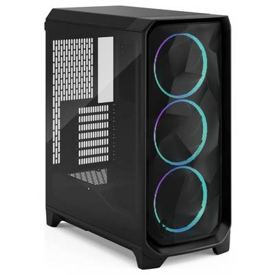 Fractal Design FD-C-MES3A-06 Tower PC-Gehäuse Schwarz Integrierte Beleuchtung, Staubfilter, 3 vorinstallierte Lüfter, Se-2