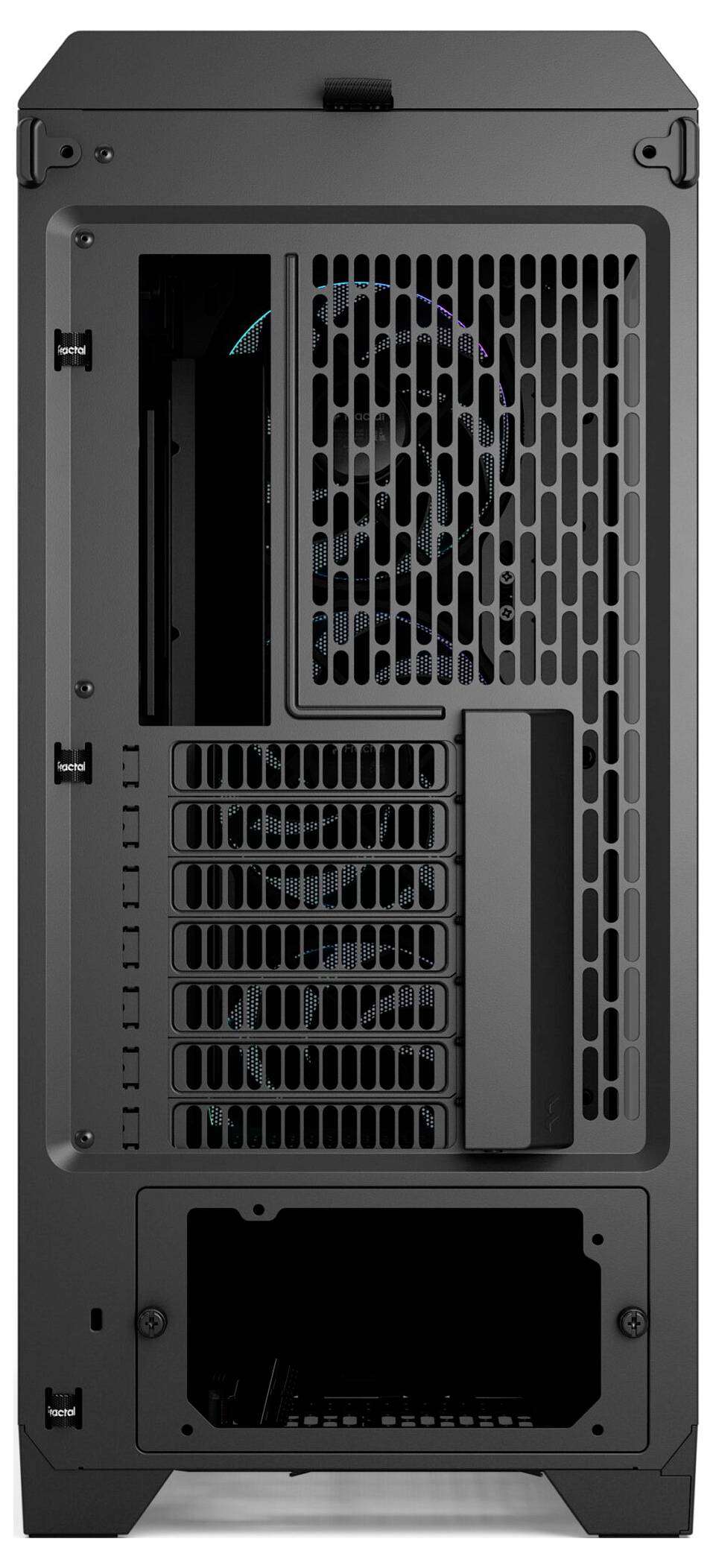 Fractal Design FD-C-MES3A-06 Tower PC-Gehäuse Schwarz Integrierte Beleuchtung, Staubfilter, 3 vorinstallierte Lüfter, Se-6