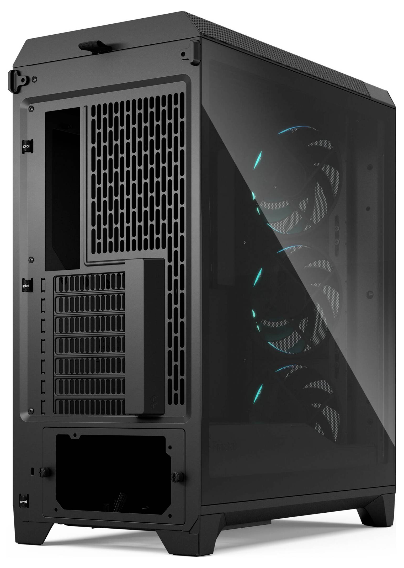 Fractal Design FD-C-MES3A-06 Tower PC-Gehäuse Schwarz Integrierte Beleuchtung, Staubfilter, 3 vorinstallierte Lüfter, Se-10