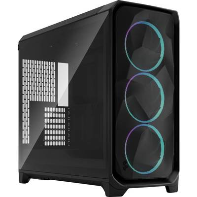 Fractal Design FD-C-MES3X-04 Full Tower PC-Gehäuse Schwarz Staubfilter, Seitenfenster, Integrierte Beleuchtung-0