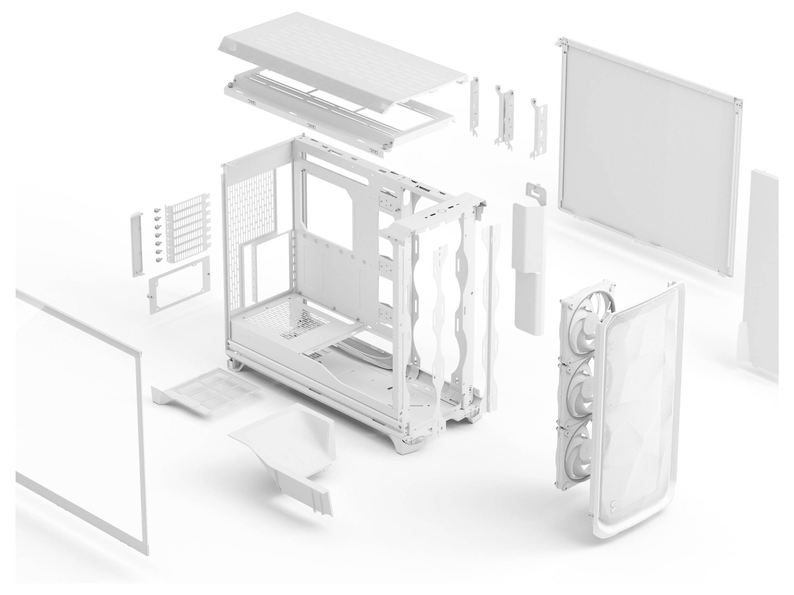 Fractal Design FD-C-MES3X-06 Full Tower PC-Gehäuse Weiß Staubfilter, Seitenfenster-13